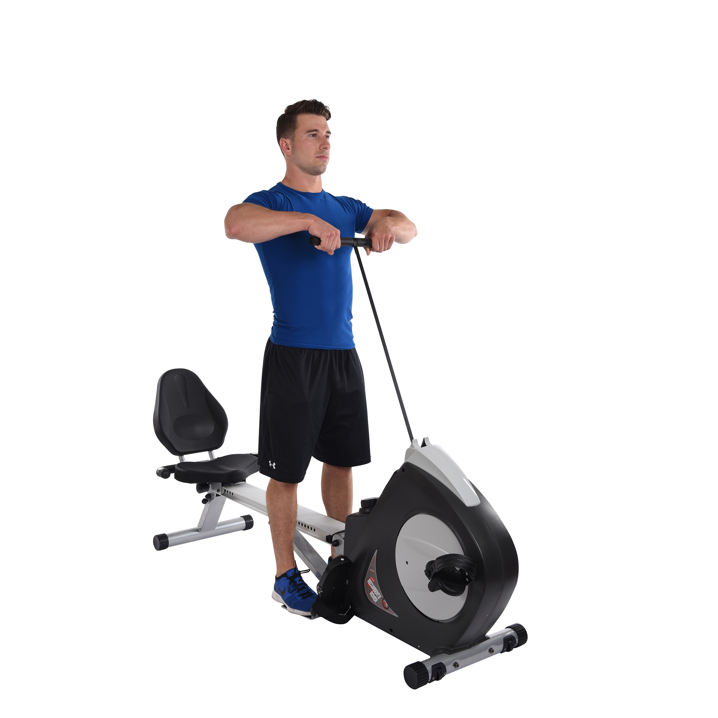 Man workout on Stamina Conversion II Recumbent Bike/Rower