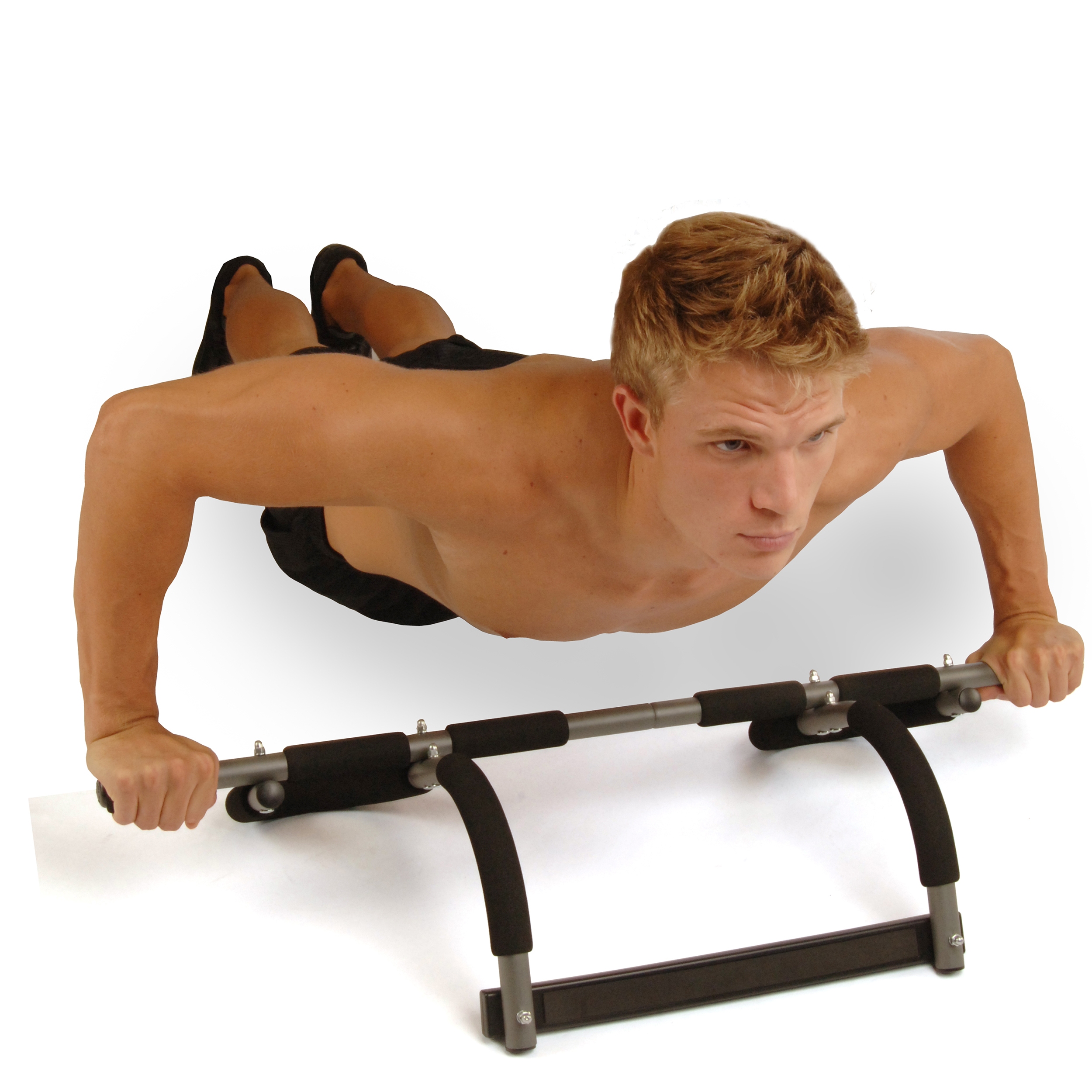 Man push up on Stamina Doorway Trainer Plus