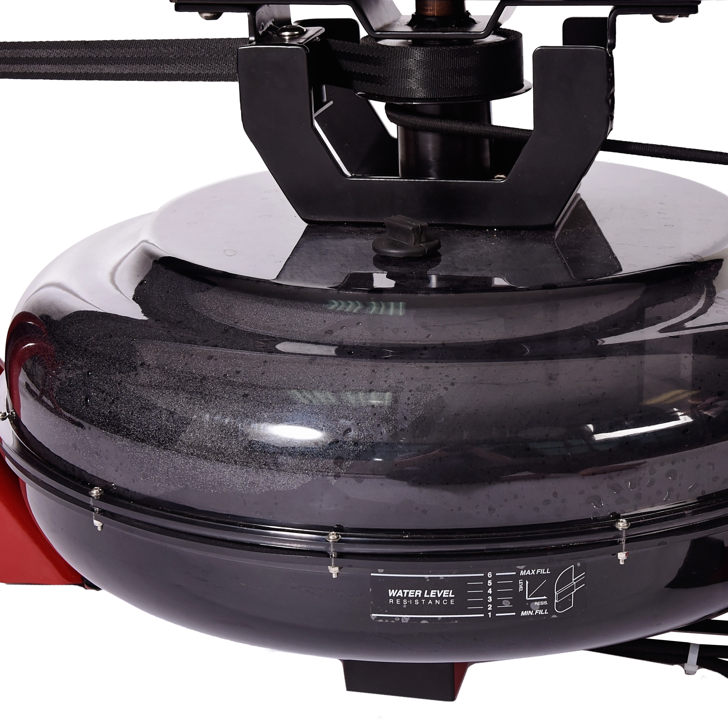 Water resistance simulates real-world rowing close view.